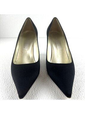 Anne Klein New York Preppy Sexy Professional Women 9.5M Black Pointed Toe Heels